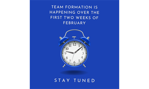 Team Formation Happening--Stay Tuned!
